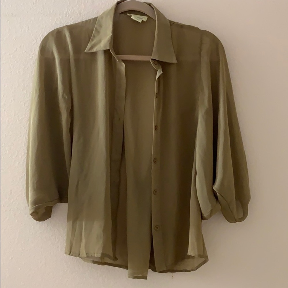Tan/army green blouse